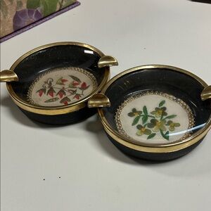 Vintage Floral Needlepoint Dish - 5 Inches Retro Decor2/2